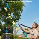 SEESII 2-in-1 Pole Pruning Shears: 1.6" Cutting Diameter Cordless Electric Pole Pruners - Brushless Motor, Dual 4.0Ah Batteries, Extra SK5 Blade, 4 Modes Adjustable Branches Cutter for Tree & Flower