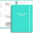 Undated Daily Planner - Undated Planner with Hourly Schedules, Action Items and Follow-up, A4 Daily Organizer Notebook to Increase Productivity, Appointment Book for Time Management, 8.5  11 Inch (Turquoise)