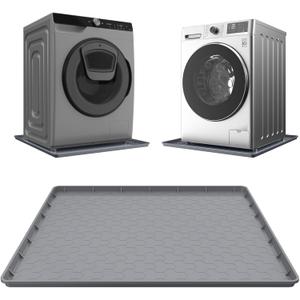 Washing Machine Drain Pan Silicone Mat, Thickened Large 30" X32 NonSlip Waterproof Drip Tray, 1 inch Raised Edge Mat for Under Dryer or Washer, AntiVibration,Floor Leak Protector for Laundry Room
