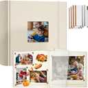 Vienrose Scrapbook Album 12" x 12", Large Linen Photo Album with Writing Space, DIY Scrapbook Supplies for Wedding, Baby, Family Memories & Travel (50 sheets / 100 pages, Beige)