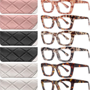 CCVOO Stylish Reading Glasses for Women, Eyeglasses, Blue Light Readers for Women, Computer Eye Glasses, Cheaters (+1.75)