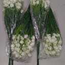 Outdoor Artificial Fake Flowers - 8 Bundles Plastic Flowers Outdoors Plants UV Resistant Faux Flowers for Indoor Outdoor Garden Hanging Porch Window Box Wedding Decor(White)