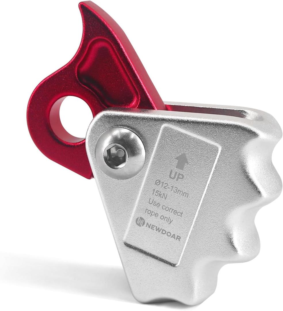 NewDoar Rope Grab Ascender Riser Adjuster Fits Rope for Rocking Climbing Protection Rescue (Red)