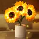 Sunflowers Lamp, Birthday Gifts for Women, Rechargeable Wireless Flower Lamp Night Light, Dimming Table Lamp, Anniversary Bedroom Decor, Sunflower Gift Ideas for Mom, Sister, Friend, Wife