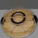 Round Charcuterie Board with Lid and Handle - Portable Cheese Board for Travel,Bamboo Cutting Board for Kitchen,Gifts for House Warming, Bridal Shower (7 Compartment, Black)