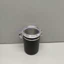 Stainless Steel Food Container with Clear Lids Airtight Storage Container Small Canisters Kitchen Pantry Storage for Cereal, Snacks, Candy, Herbs, Spices, Sugar, Tea (1.8L Dark Black)