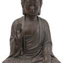 Leekung Buddha Statue for Home Decor,Buddah Statute Zen Decoration,Meditation Buddha Decor Brown 7 inch