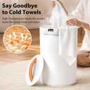 Towel Warmer, 20L Large Towel Warmers for Bathroom, Towel Bucket Fits Up Two 40"X70" Oversized Towels, Bathrobes, Blankets, Towel Heater with LCD, 4 Timer Setting and Auto Shut Off(White)