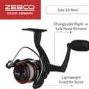 Zebco Dock Demon Spinning Reel or Spincast Reel and Fishing Rod Combo, 30-Inch Durable Fiberglass Rod, QuickSet Anti-Reverse Fishing Reel, 10