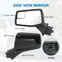 JDMSPEED Left Driver Side Mirror Compatible with 2019-2025 Chevy Silverado 1500 Black Power Glass Manual Folding Non-Heated without Turn Signal Replace#GM1320582(3Pins)