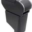 YJYWZH Armrest Box for Toyota Yaris Hybrid 2015-2021 Center Storage Box Hand Centre Consoles with Cup Holder Arm Rest Double-Layer Accessories Black (Black with Black Thread)