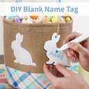 2 x Easter Basket  Bunny Basket with DIY Blank Wooden Bunny Tag for Kids, Boys, Girls, Easter Egg Hunt, Candy Gift Storage (Bule)