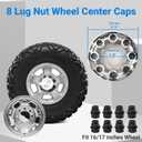 4PCS Wheel Center Hub Caps w/Lug Nut Covers for Chevy Avalanche Silverado Suburban Tahoe, for GMC Sierra Yukon 1500 2500 HD Classic 16 Inch Van Truck Rim Hubcaps # 15039488 909002