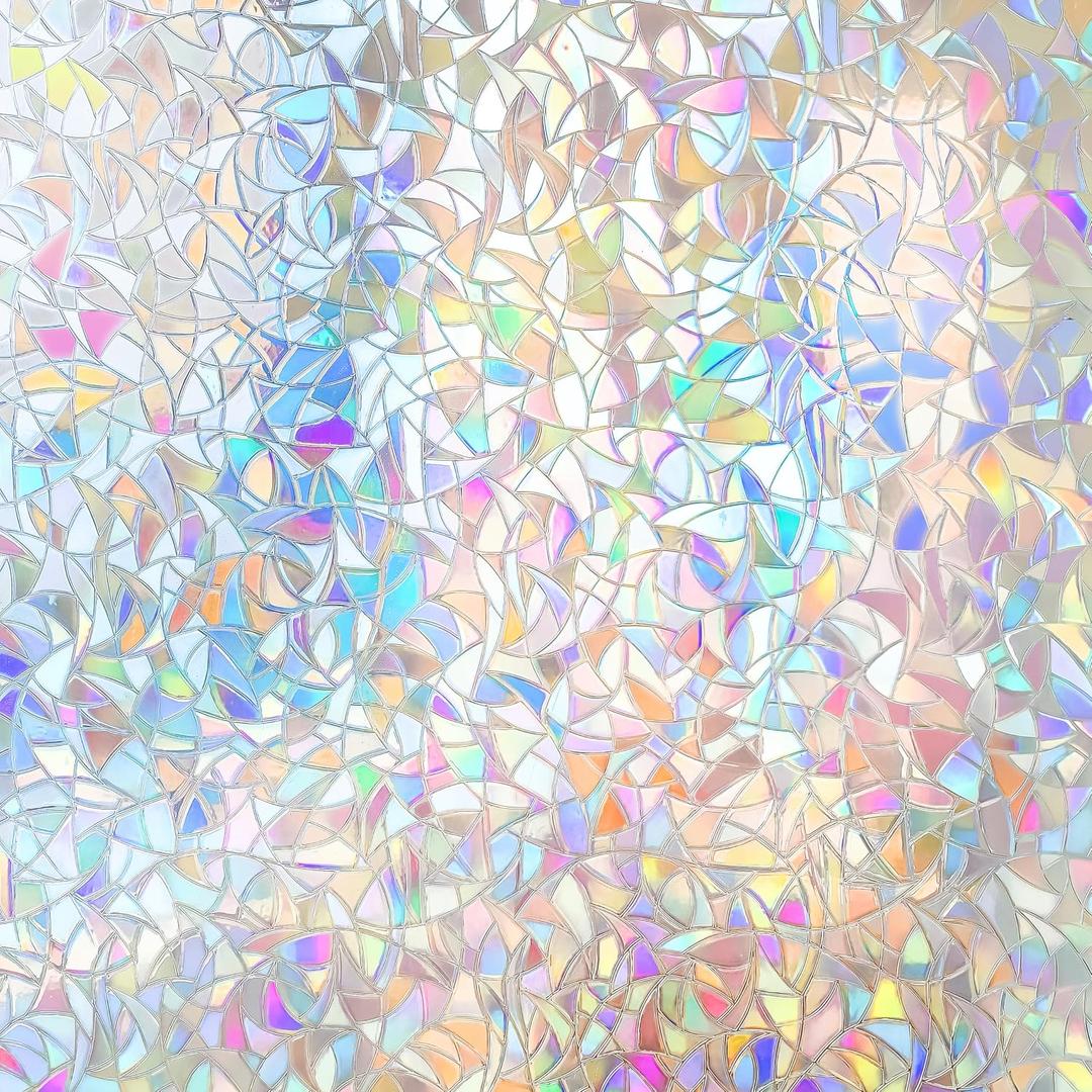 Hilarious Rainbow Window Privacy Film Glass Door Privacy Film Static Cling Tint Frosted 3D Decorative Window Film Sticker Privacy Decals Non-Adhesive Removable Stained Glass Film(23.6'' x 78.7'')