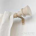 1 Inch Single Curtain Rods 72 to 144 Inches Adjustable Drapery Rods for Window width 68 to 140 Inches, Faux Travertine Finials, Beige Metal Rods