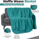 100% Cotton Blankets for Bed - Waffle Weave Blankets for Summer, Lightweight and Breathable Soft Woven Blanket for Spring (Teal, Throw (50" x 60"))