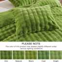 EMME Faux Fur Duvet Cover King Size, 3 Pieces Ultra Soft Fluffy Comforter Cover, Cozy Warm for Winter, Luxury Elegant Shaggy Bubble Design Bedding, 1 Duvet Cover & 2 Pillow Shams (King, Green)