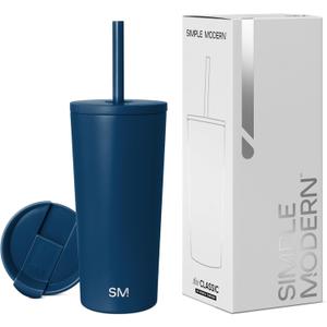 Simple Modern Insulated Tumbler with Lid and Straw | Iced Coffee Cup Reusable Stainless Steel Water Bottle Travel Mug | Gifts for Women Men Her Him | Classic Collection | 20oz | Slumberland