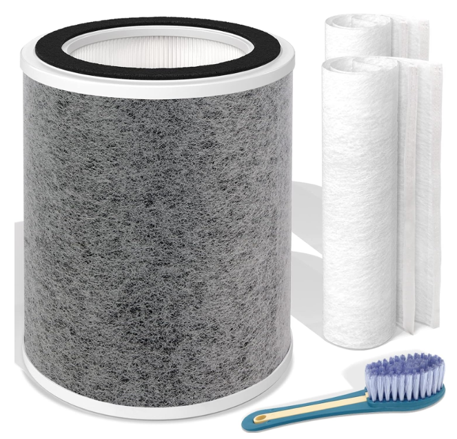 Leemone True HEPA HP201 HP202 Filter Replacement for Shark HP200 Series & HC501 HC502 UA205 Air Purifier MAX,3in1 H13 Grade Filter, Part # HE2FKBAS, HE2FKBASMB