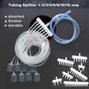 Rake-shaped hose joint air discharge diverter, Plastic Barb Hose Fitting Connector, 10-Way Outlet Air Line Pump Tubing Splitter Water Flow Divider, for Aquarium Garden Agricultural Irrigation4Pcs
