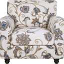 SearchI Stretch Sofa Cover Printed Couch Covers, Floral Pattern 2 Piece Armchair Slipcover with Separate Chair Cushion Cover, Washable Furniture Protector for Living Room(Armchair, Love Flower) (Small)