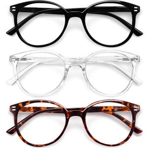 GIBLOGO Reading Glasses for Women/Men Eye Glasses Blue Light Reading Glasses Eyeglasses (A3 3-pack, +1.75)