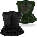 TEUEN 2 Pack Winter Neck Gaiter Warmer Windproof Ski Face Mask Cover Scarf Balaclava for Men Women Cold Weather Cycling