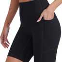 ENERBLOOM Biker Shorts Women with Pockets 4"/6"/8"/10" Spandex Workout Shorts Lightweight for Summer Cycling Running Yoga Gym (Black)