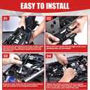 Motorcycle License Plate Bracket for Street Triple 765 R 765 RS 2020 2021 2022 2023 2024 2025 2026, Fender Eliminator With LED Light, Motorcycle Tail Tidy License Plate Holder Mount