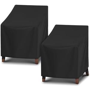 Arcedo Waterproof Patio Chair Covers 2 Pack, Outdoor Lounge Covers for Lawn Swivel Rocking Chair, Patio Furniture All Weather Protection - 29"W x 30"D x 36"H, Black