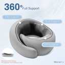 Neck Pillow for Traveling,Travel Neck Pillow for Airplanes,Cooling Fabric&100% Pure Memory Foam,Neck Pain Relief,Ergonomic Support for Long Flight(Gray, Standard Size-(Broad Fit))