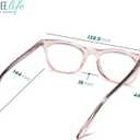 2SeeLife Blue Light Reading Glasses for Women  Small-Medium Fit, Sturdy Frame, Spring Hinges, Premium Readers, Pink, +2.25