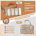 Poyetiz Toiletry Bag for Women, Travel Makeup Bag,Portable 4-in-1 Foldable Cosmetic Bag Detachable Pouches (Brown)