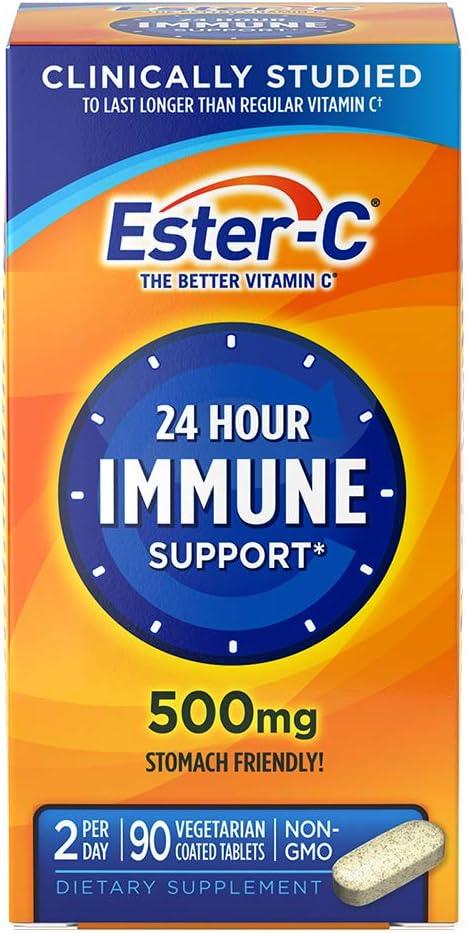 Ester-C Vitamin C Coated Tablets, 500 mg, 90 Count