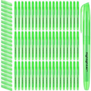 Fulmoon 80 Pieces Highlighters, Chisel Tip Bright Colors Quick Drying Markers for Adults Highlighting in the Home Office(Green)