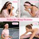 3 x Headbands for Women - Cute Wide Hair Bands Bulk, Fashion Stretchy Head Bands, Cloth Soft Elastic Hairbands for Workout, Makeup, Yoga, Sports, Headbands for Mother's Day, Birthday, Party