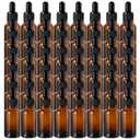 Kingrol 48 Pack Amber Glass Bottles with Glass Eye Dropper, 1 oz Dropper Bottles for Essential Oils, Perfumes, Aromatherapy, Chemistry Lab Chemicals