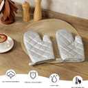 Oven Mitts and Potholders BBQ Gloves-Oven Mitts and Pot Holders with Recycled Infill Silicone Non-Slip Cooking Gloves for Cooking Baking Grilling