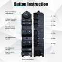 20835553 Master Power Window Switch with Folding Mirror & Door Lock, Driver Side Control, Compatible with Chevy Silverado/Suburban/Tahoe 2007-2021, GMC 2007-2021, Cadillac 2009-2014