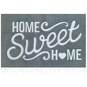 AAZZKANG Gray Doormat Outdoor with Non Slip Rubber Backing Home Sweet Home Rug Ultra Absorb Mud Easy Clean Outside Inside Welcome Entrance Mat