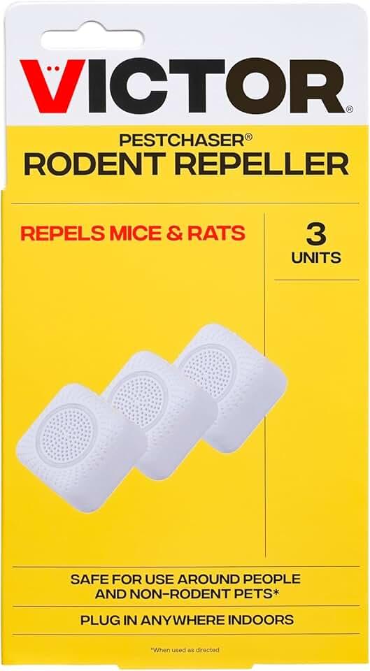 Victor PestChaser Indoor Ultrasonic Rodent Repellent with Nightlight - 2 Pack Rodent Repeller Mouse Deterrent Plug In Devices - Repels Mice Indoors - M753K
