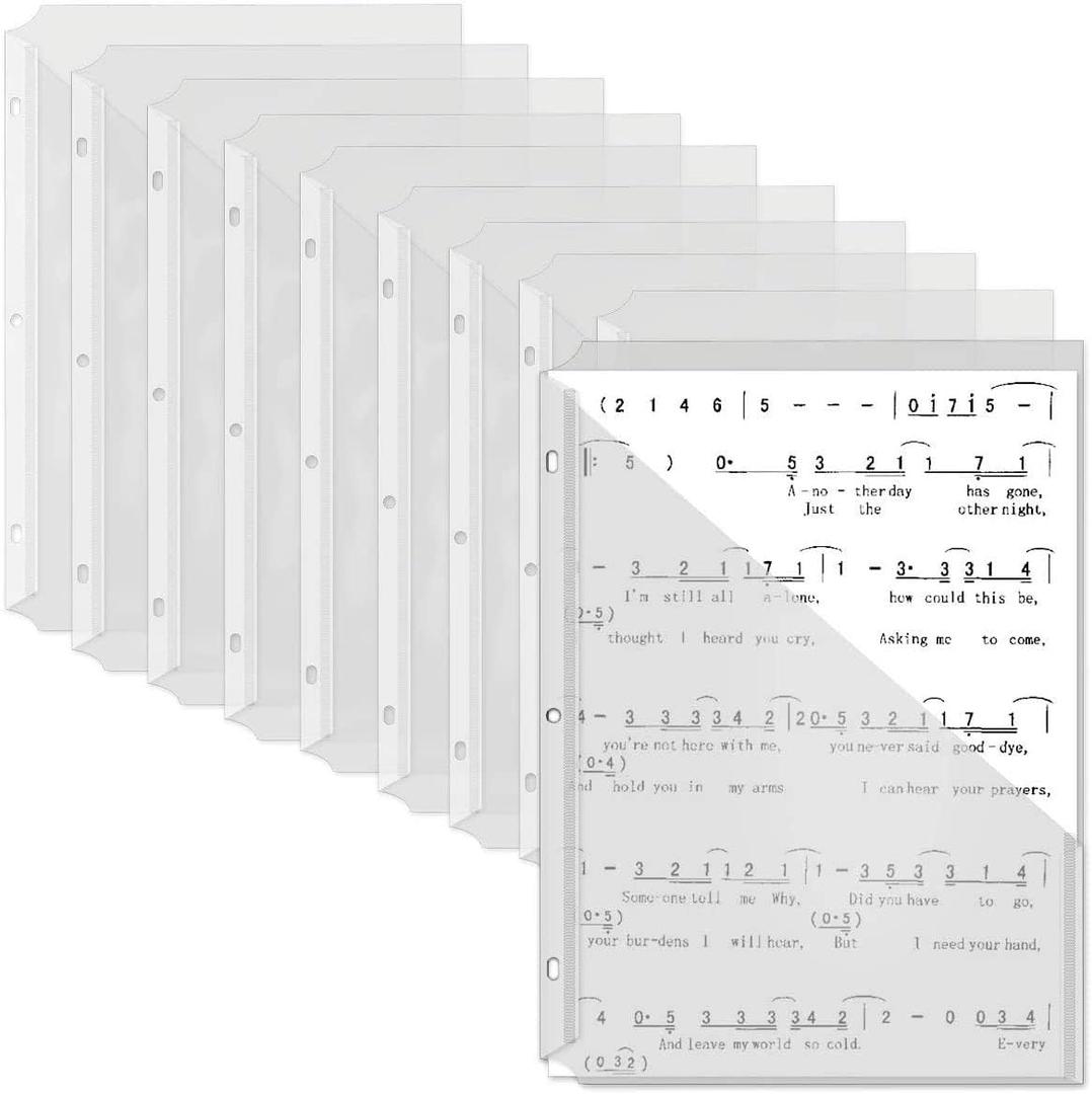 OEBSR 30Pack 3 Hole Punch Clear Plastic Document Folders,Organized Up Poly Translucent Slash Slash File Jacket US Letter/ A4 Size 18C(1.8mm),L-Tape Transparent Document Folders Copy Safe Pockets