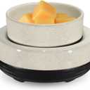 Wax Melts Warmer, Ceramic Candle Melter Melting Wax 3-in-1 Oil Burner Electric Fits Yankee Large Jar, Scented Candle Holder for Home Decor Gifts for Mom Grandma Women Girls (Beige Black)