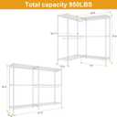 ULIFHOME E15 Pro Garment Rack L Shaped Clothes Rack for CornerFreestanding Clothing Racks for Hanging ClothesHeavy Duty Closet System with 4 Hanging Rods & 8 S Hooks48.8"W x 15.8"D x 78.4"HWhite