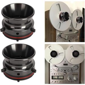 Nab Reel Hub Adaptors for 10in Reel to Reel Tape Recorders, 1 Pair Aluminium Nab Hub Device for for Akai for TEAC, Universal Loading Device (Gray)