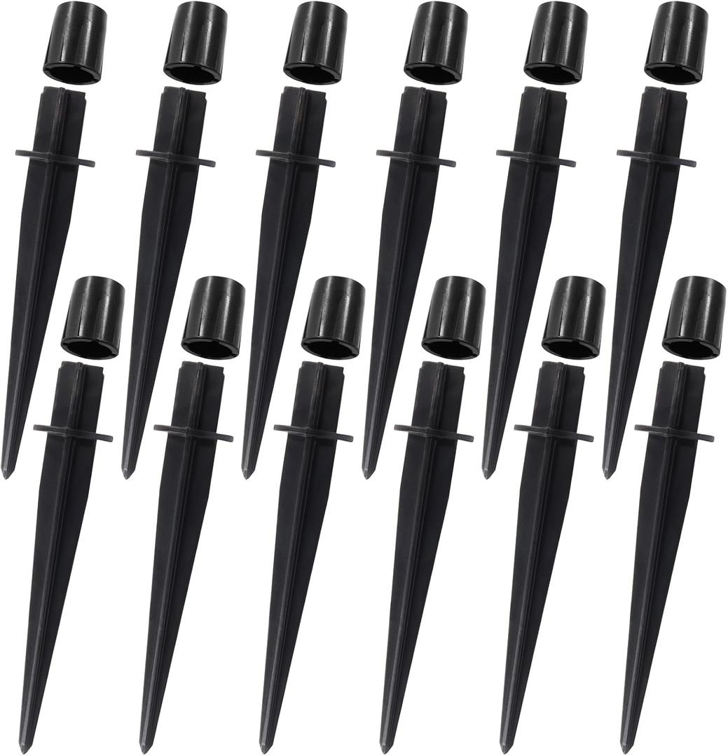 Bonsicoky 12 Pack Metal Replacement Spike Stakes for Solar Lights Outdoor - 0.78" x 5.3" Solar Light Stakes for Garden Lights Landscape Yard Pathway Patio Lamps Pole