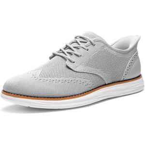 Bruno Marc Men's KnitFlex Craft Mesh Oxfords Sneakers Casual Dress Lace-Up Lightweight Walking Shoes (11, Grey-hands Free)