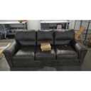 Signature Design by Ashley Navi Faux Leather Modern Sofa, Gray (Charcoal)