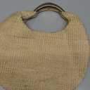 Straw Bag for Women, Boho Chic Woven Hobo Tote Handbag, Handmade Straw Crescent Purse, Lightweight Summer Beach Shoulder Bag (Apricot)
