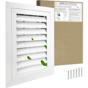 12"*18" Gable Vent,Aluminum Alloy Wall Vent Shed Vents,with Removable Strainer and 180 Degree Opening Angle.Ideal for Attic,Shed,Garage,Play House,Coop.[Inside Dimensions:9.5"w X 15"h]-White 1 Pack